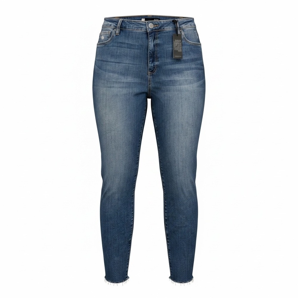 Kut from the Kloth Jeans 20W Blue Donna Fab Ab High Rise Ankle Skinny Raw Hem